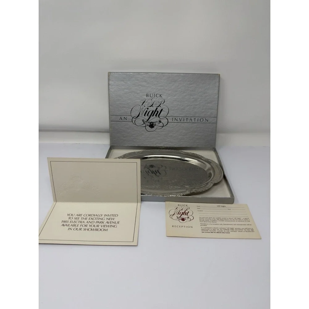 1985 Buick Electra VIP Night Promotional Box Set Invitation & Platter Vintage